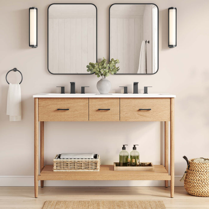 48-Inch Embick Double Sink Bathroom Vanity – Soft-Close, Minimalist Design