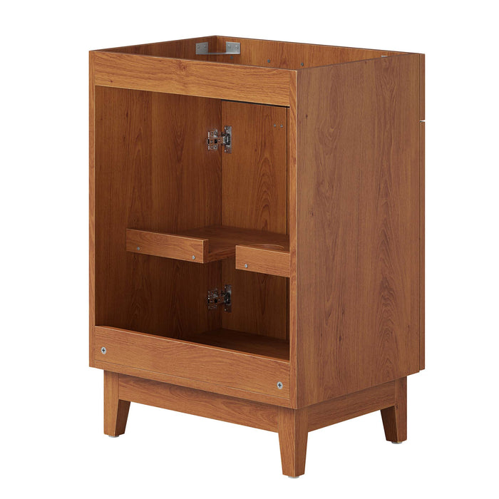 24-Inch Richfield Modern Bathroom Vanity Cabinet Particleboard Walnut Finish Cabinet Only Sink Not Included
