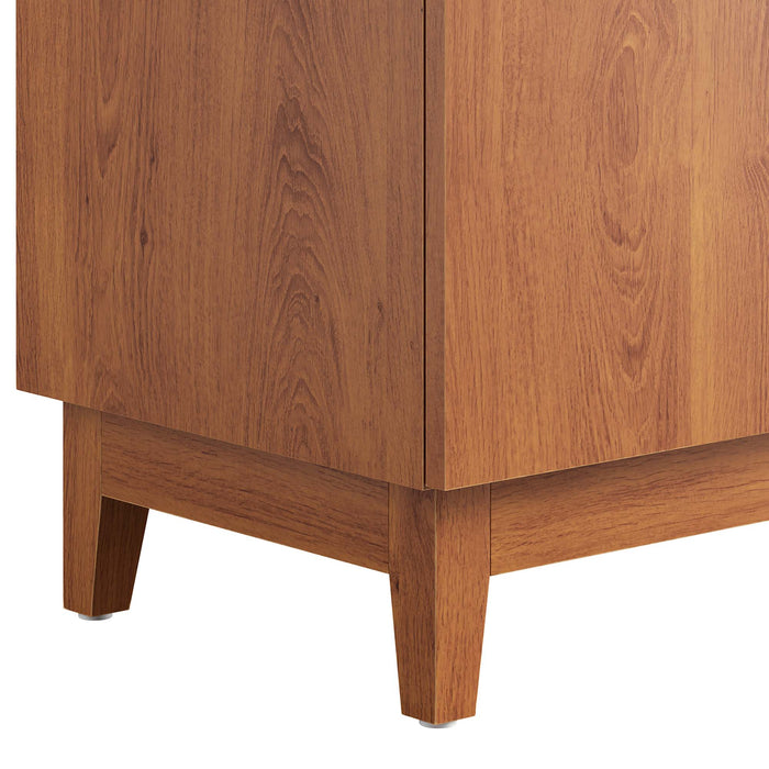 24-Inch Richfield Modern Bathroom Vanity Cabinet Particleboard Walnut Finish Cabinet Only Sink Not Included