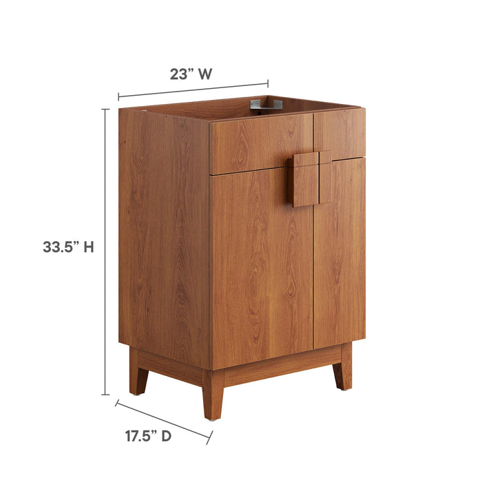 24-Inch Richfield Modern Bathroom Vanity Cabinet Particleboard Walnut Finish Cabinet Only Sink Not Included