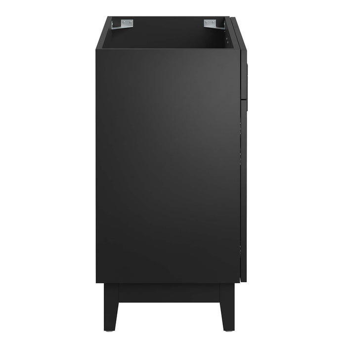 36-Inch Radius Bathroom Vanity Cabinet Particleboard Black Cabinet Only with Tapered Rubberwood Legs