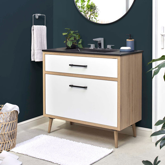 36-Inch Wooden Vanity Cabinet – Dabury Series, Contemporary Bathroom Style with Sink