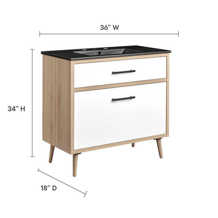 36-Inch Wooden Vanity Cabinet – Dabury Series, Contemporary Bathroom Style with Sink