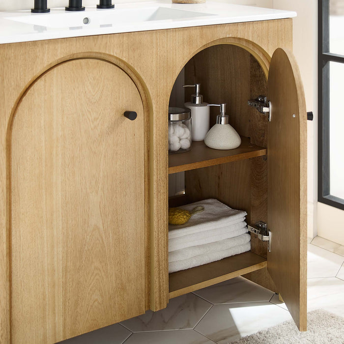 36-Inch Hartley Vanity Cabinet – Freestanding Wood Frame for Custom Sink (No Basin Included)