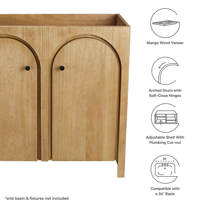 36-Inch Hartley Vanity Cabinet – Freestanding Wood Frame for Custom Sink (No Basin Included)