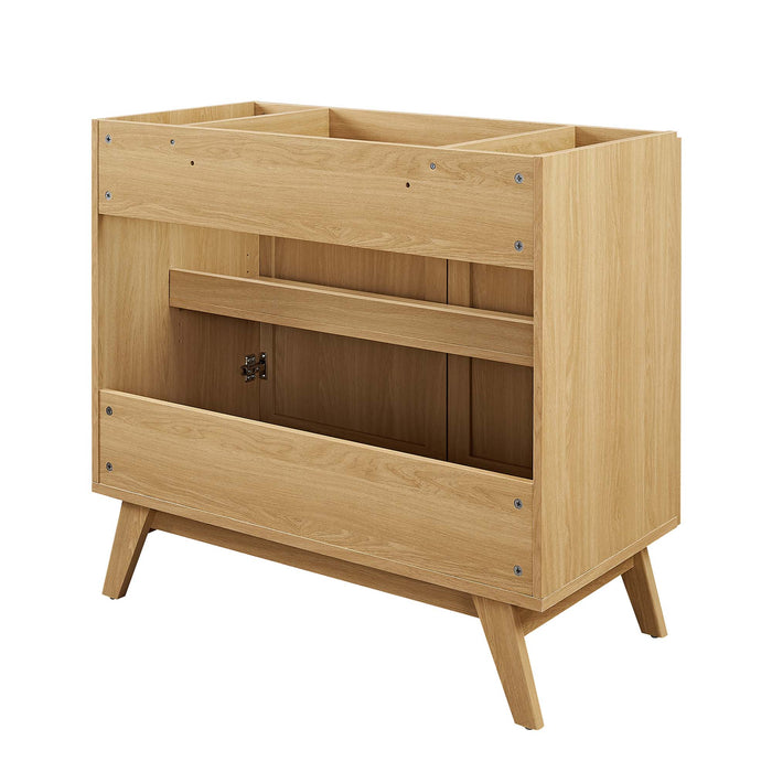36 Inch Bori Wood Grain Bathroom Vanity Cabinet Rattan Door Style with Soft-Close Hinges Sink Separate