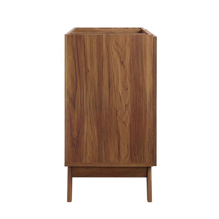 36-Inch Enrique Walnut Wood Grain Bathroom Vanity Cabinet Rattan Door Style with Soft-Close Hinges Sink Separate