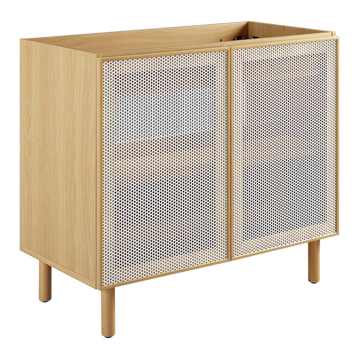 36-Inch Reed Freestanding Vanity Cabinet – Sleek Metal Bathroom Base, Sink Sold Separately