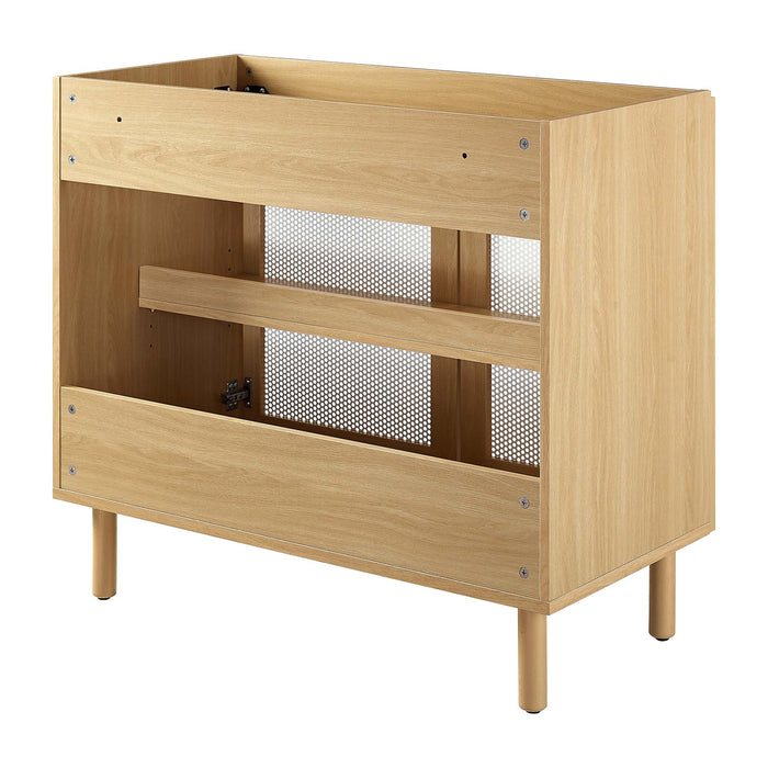 36-Inch Reed Freestanding Vanity Cabinet – Sleek Metal Bathroom Base, Sink Sold Separately