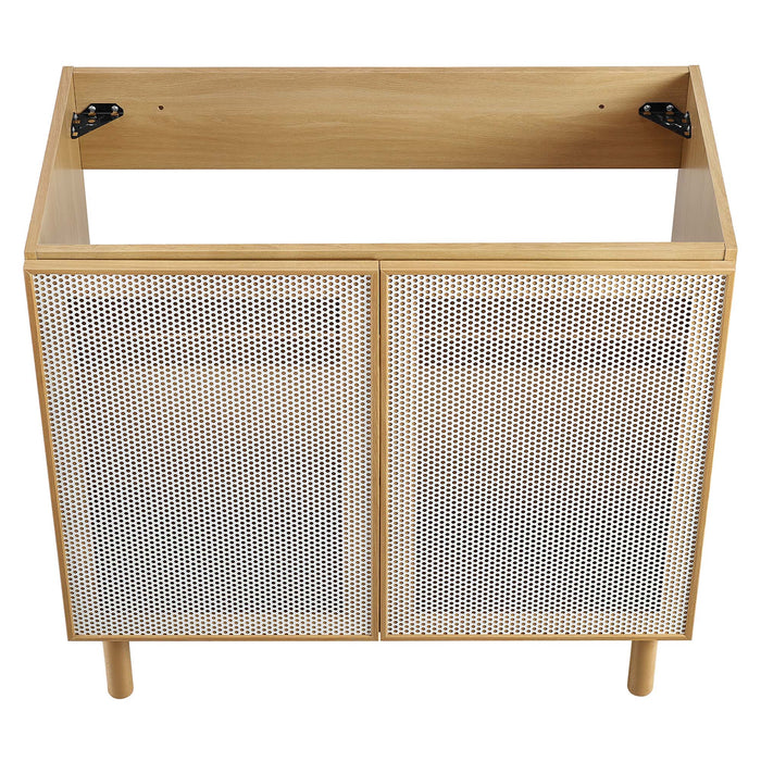 36-Inch Reed Freestanding Vanity Cabinet – Sleek Metal Bathroom Base, Sink Sold Separately