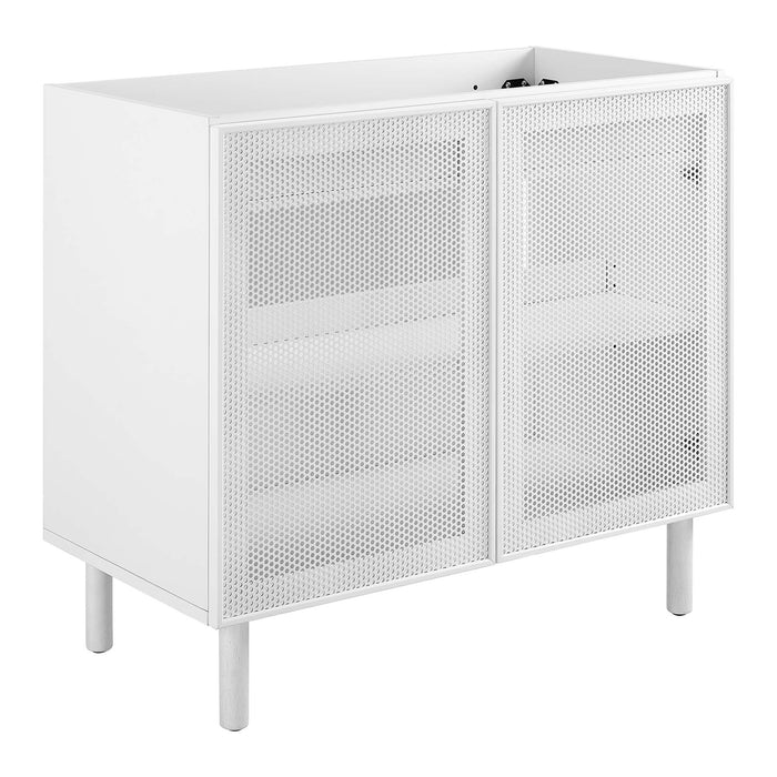 36-Inch Livana Freestanding Vanity Cabinet by Modway – Matte Metal Bathroom Base Only, Sink Not Included