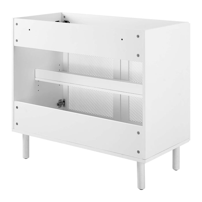 36-Inch Livana Freestanding Vanity Cabinet by Modway – Matte Metal Bathroom Base Only, Sink Not Included