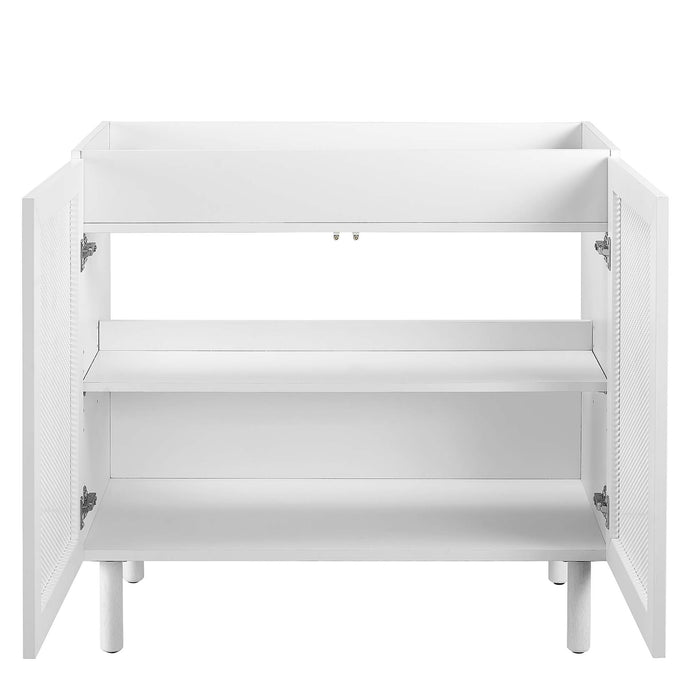 36-Inch Livana Freestanding Vanity Cabinet by Modway – Matte Metal Bathroom Base Only, Sink Not Included