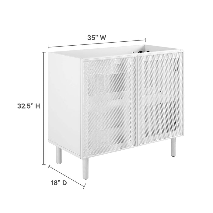 36-Inch Livana Freestanding Vanity Cabinet by Modway – Matte Metal Bathroom Base Only, Sink Not Included