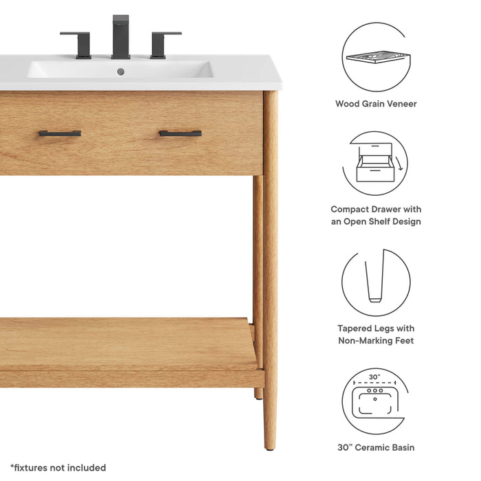 30-Inch Libra MDF Bathroom Vanity – Modern Look with Hidden Storage
