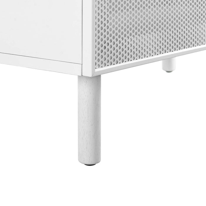36-Inch Avery Freestanding Vanity – Matte Metal Frame with White Countertop Basin