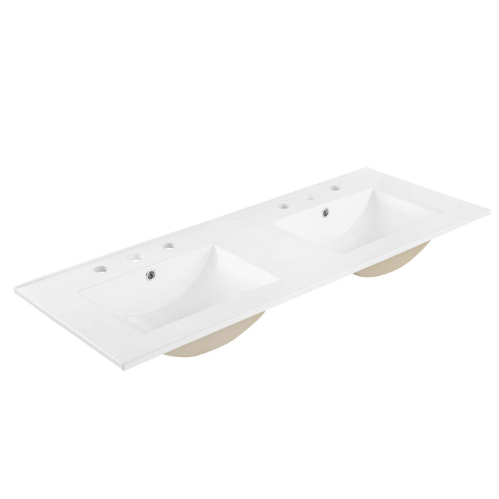 48-Inch Brass Modern Double Sink Bathroom Vanity Rattan Weave Design with Two Drawers and Gold Hardware