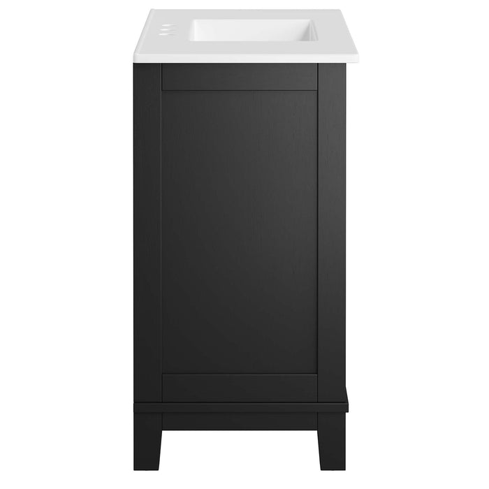 36-Inch Elva Vanity Cabinet – Contemporary Solid Wood Bathroom Base with Open Shelf