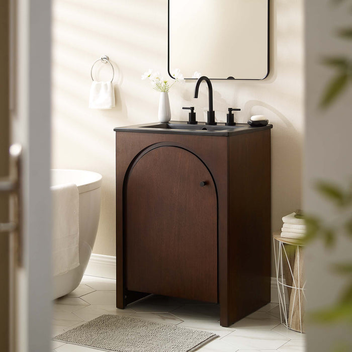 24 Inch Christopher Modern Bathroom Vanity – Compact Freestanding Wood Cabinet with Integrated Countertop Sink