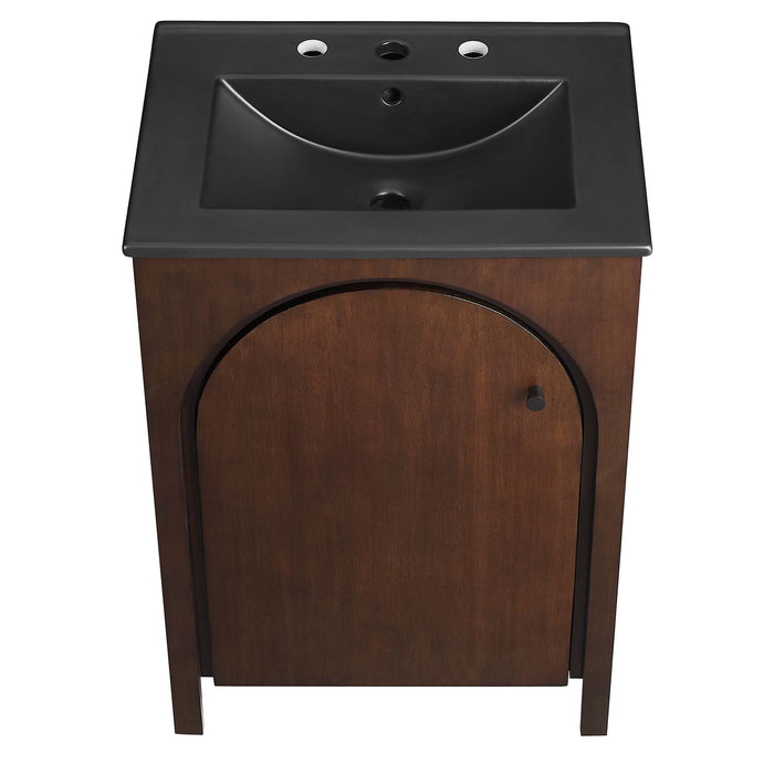 24 Inch Christopher Modern Bathroom Vanity – Compact Freestanding Wood Cabinet with Integrated Countertop Sink