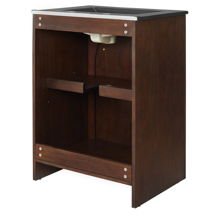 24 Inch Christopher Modern Bathroom Vanity – Compact Freestanding Wood Cabinet with Integrated Countertop Sink