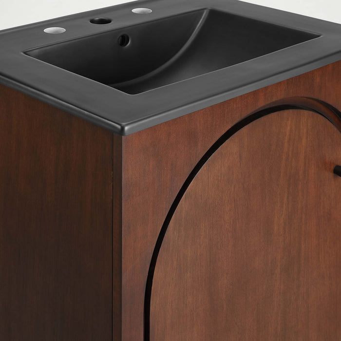 24 Inch Christopher Modern Bathroom Vanity – Compact Freestanding Wood Cabinet with Integrated Countertop Sink