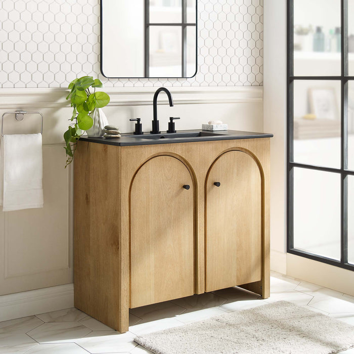 36-Inch Mitch Vanity – Compact Modern Bathroom Cabinet with Sink and Soft-Close Features