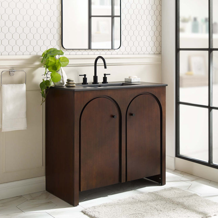 36-Inch Arleana Bathroom Vanity – Wood Frame with Integrated Sink and Storage Drawers