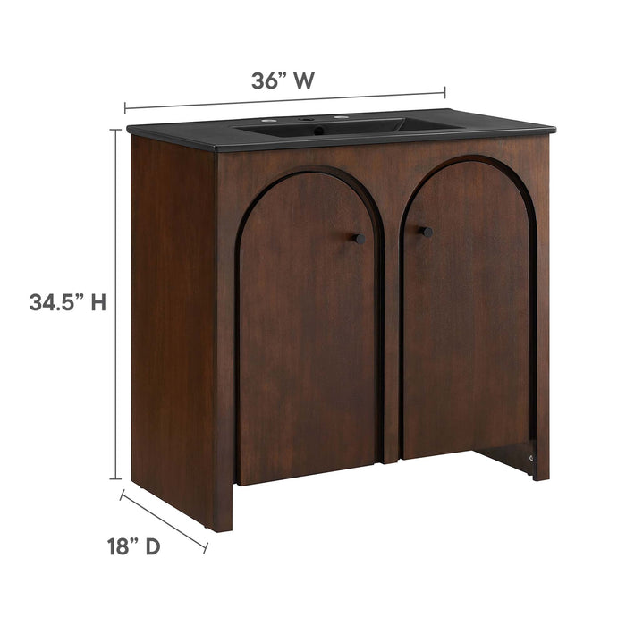 36-Inch Arleana Bathroom Vanity – Wood Frame with Integrated Sink and Storage Drawers