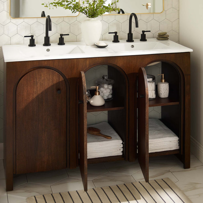48 Inch Knope Freestanding Bathroom Vanity – Dual Sink Wood Cabinet with Soft-Close Storage