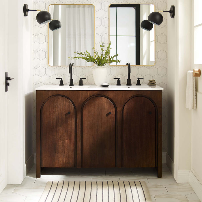 48 Inch Knope Freestanding Bathroom Vanity – Dual Sink Wood Cabinet with Soft-Close Storage