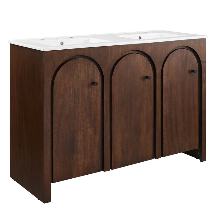48 Inch Knope Freestanding Bathroom Vanity – Dual Sink Wood Cabinet with Soft-Close Storage