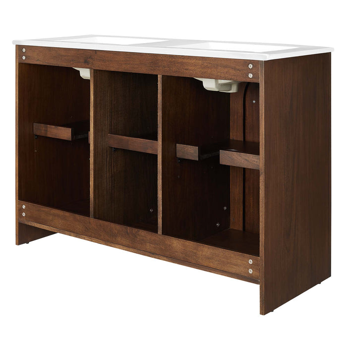 48 Inch Knope Freestanding Bathroom Vanity – Dual Sink Wood Cabinet with Soft-Close Storage