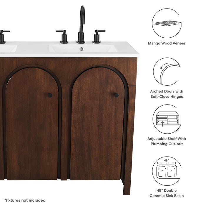 48 Inch Knope Freestanding Bathroom Vanity – Dual Sink Wood Cabinet with Soft-Close Storage