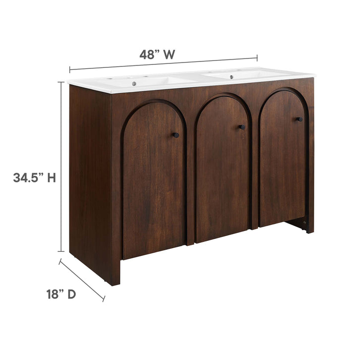 48 Inch Knope Freestanding Bathroom Vanity – Dual Sink Wood Cabinet with Soft-Close Storage
