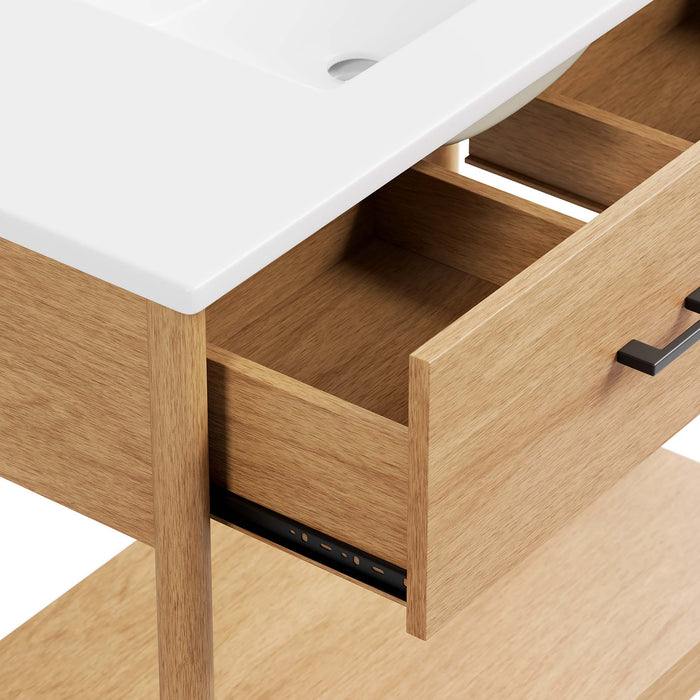 30-Inch Frey Bathroom Cabinet – Minimalist Look with Sink Compatible