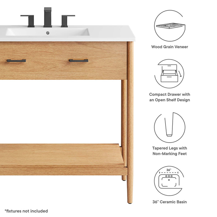 30-Inch Frey Bathroom Cabinet – Minimalist Look with Sink Compatible