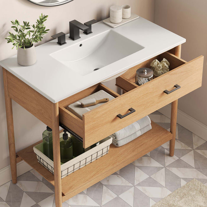 30-Inch Frey Bathroom Cabinet – Minimalist Look with Sink Compatible