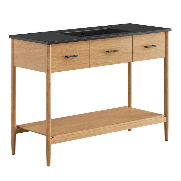 48-Inch Hirst Wood Single Sink Vanity – Modern Design, Sink Not Included
