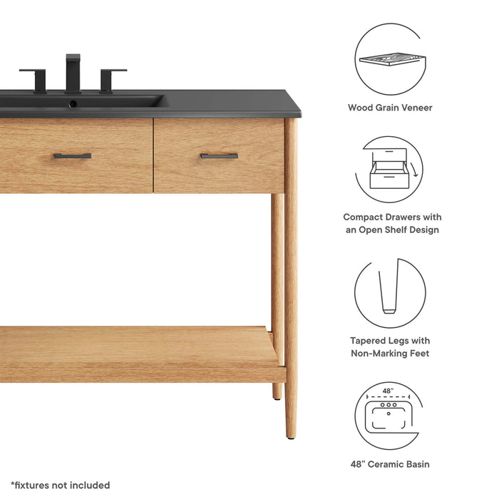48-Inch Hirst Wood Single Sink Vanity – Modern Design, Sink Not Included