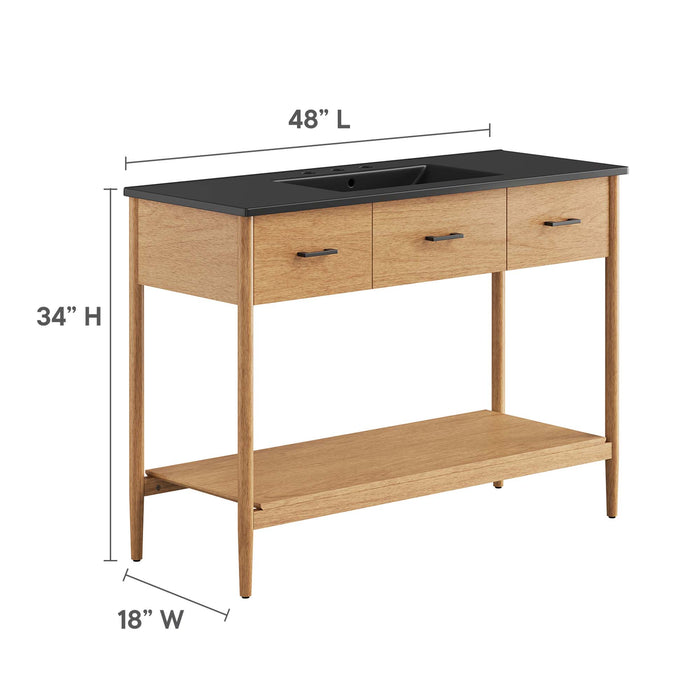48-Inch Hirst Wood Single Sink Vanity – Modern Design, Sink Not Included