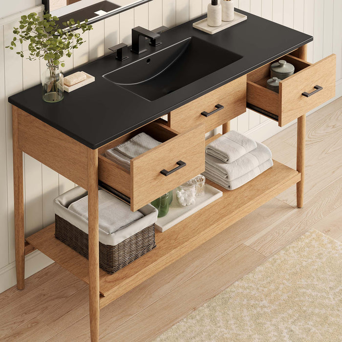 48-Inch Hirst Wood Single Sink Vanity – Modern Design, Sink Not Included