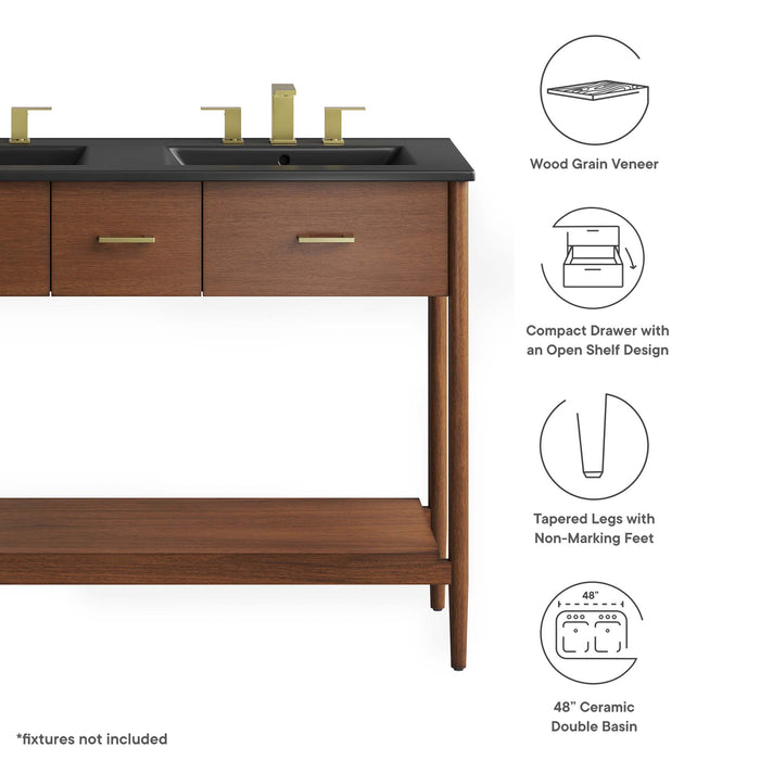 48-Inch Iglehart Laminate Double Vanity – Minimalist Style with Dual Storage