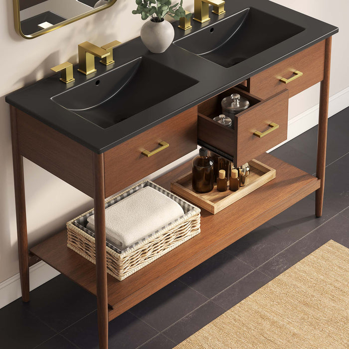 48-Inch Iglehart Laminate Double Vanity – Minimalist Style with Dual Storage