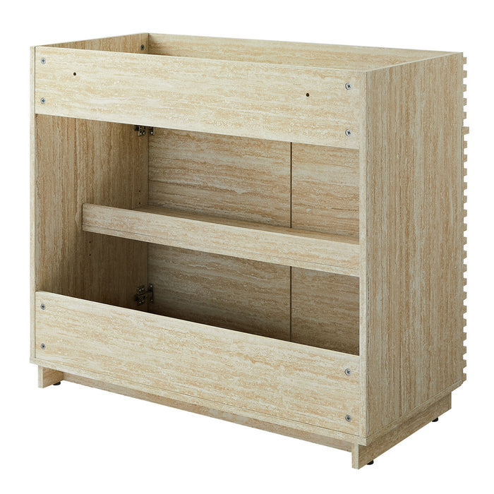 36-Inch Atlantis Bathroom Vanity – Faux Travertine Finish Cabinet, Sink Not Included