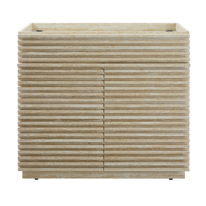 36-Inch Atlantis Bathroom Vanity – Faux Travertine Finish Cabinet, Sink Not Included
