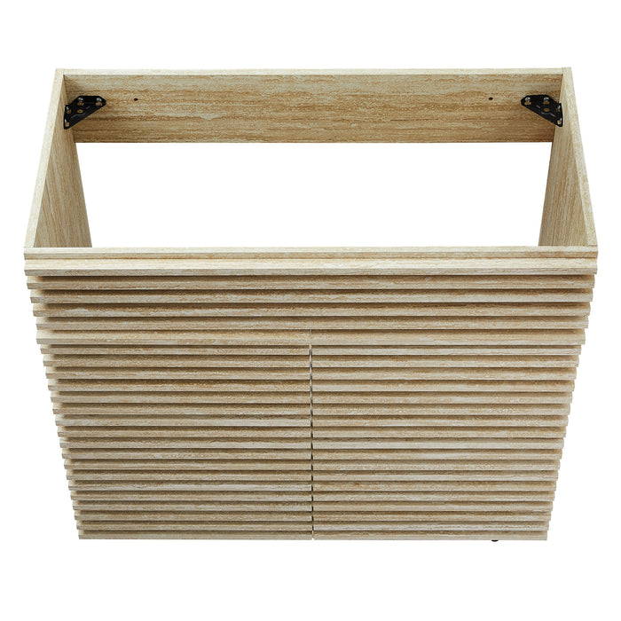 36-Inch Atlantis Bathroom Vanity – Faux Travertine Finish Cabinet, Sink Not Included