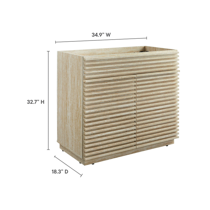 36-Inch Atlantis Bathroom Vanity – Faux Travertine Finish Cabinet, Sink Not Included