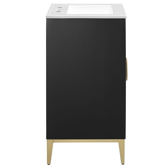 24-Inch Senaca Freestanding Bathroom Vanity by Modway – Modern Wood Cabinet with Sink and Storage Shelf