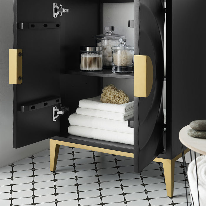 24-Inch Senaca Freestanding Bathroom Vanity by Modway – Modern Wood Cabinet with Sink and Storage Shelf